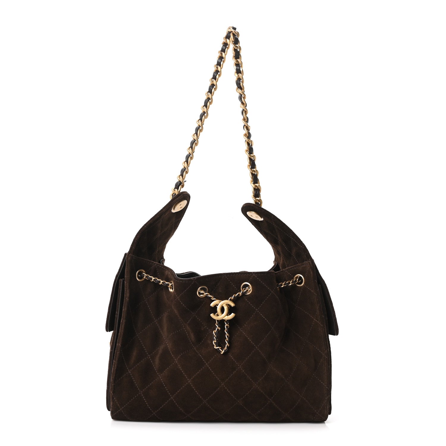Chanel Suede Quilted Small Chanel 25 Handbag Dark Brown 1 of 11