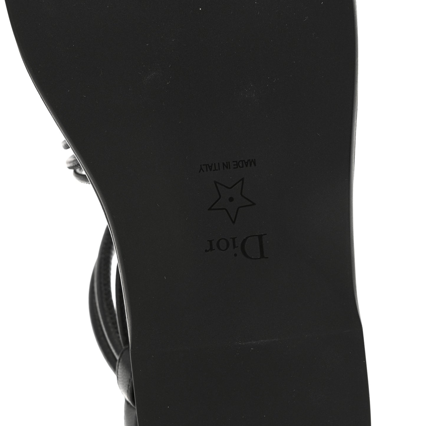 Lambskin Dioriviera D-Sand Sandals 36 Black