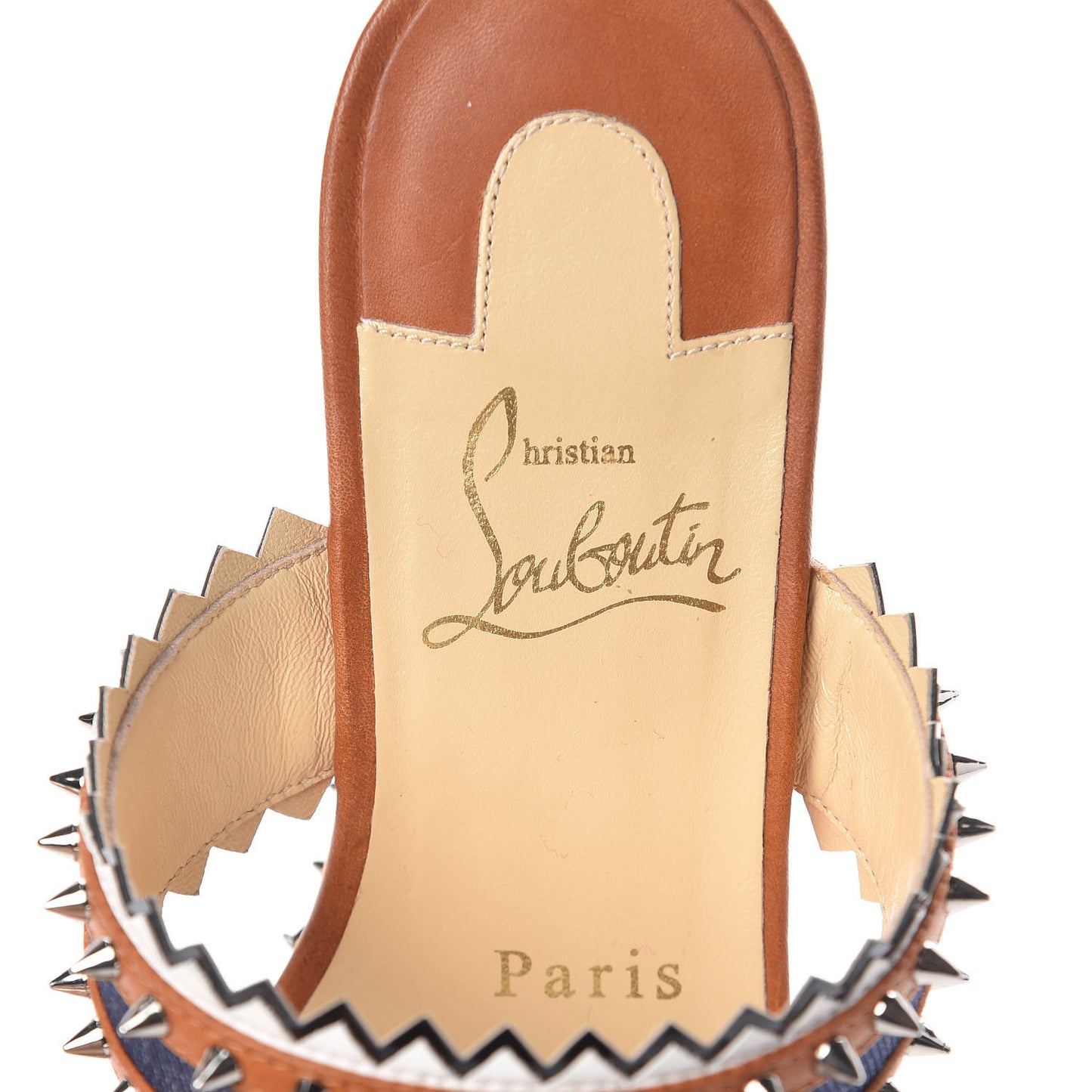 Denim Calfskin Nappa Montezuplage 60 Platform Slide Sandals 37 Multicolor