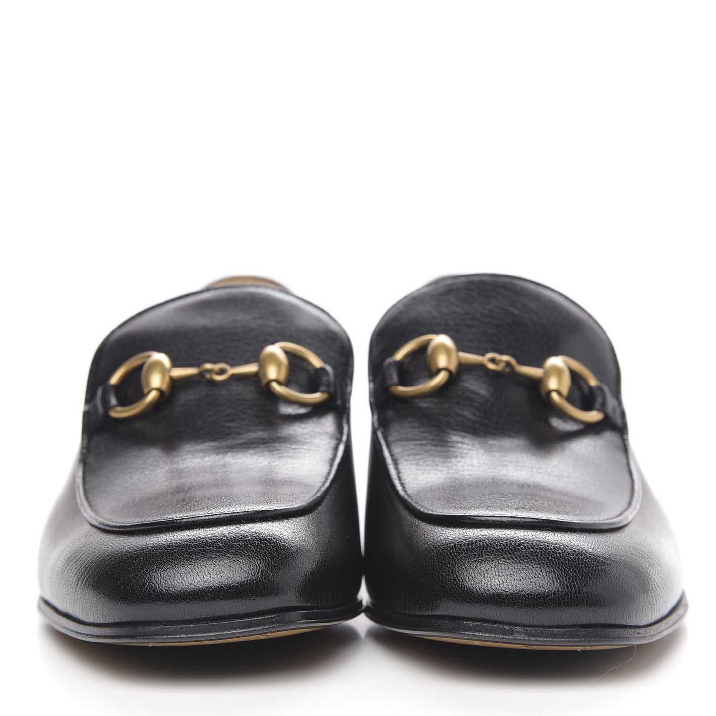 Goatskin Womens Horsebit Mid-Heel Loafers 37 Black