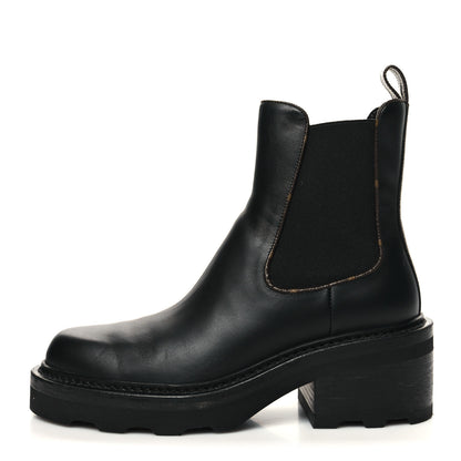 Louis Vuitton Calfskin Monogram Beaubourg Ankle Boots 38 Black 1 of 9