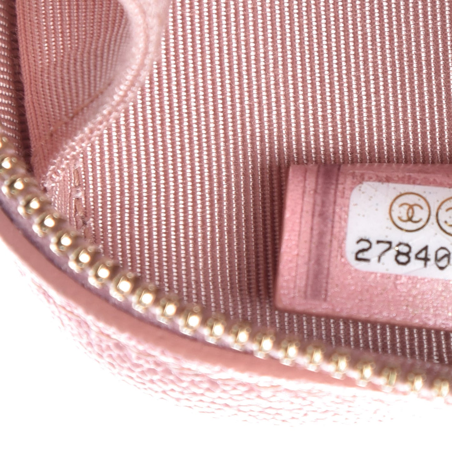 Iridescent Caviar Quilted Classic Clutch With Chain Pink