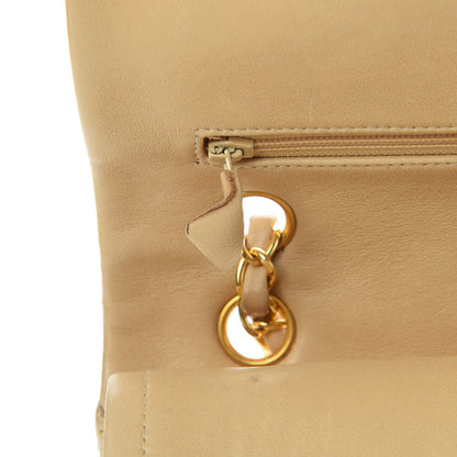 Chanel Lambskin Quilted Medium Double Flap Beige 15 of 17