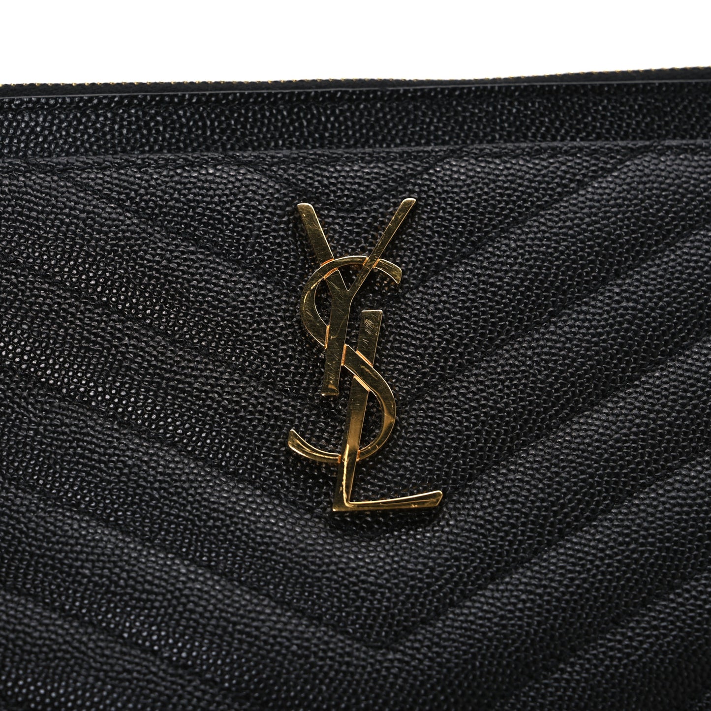 Grain De Poudre Chevron Monogram Bill Pouch Black