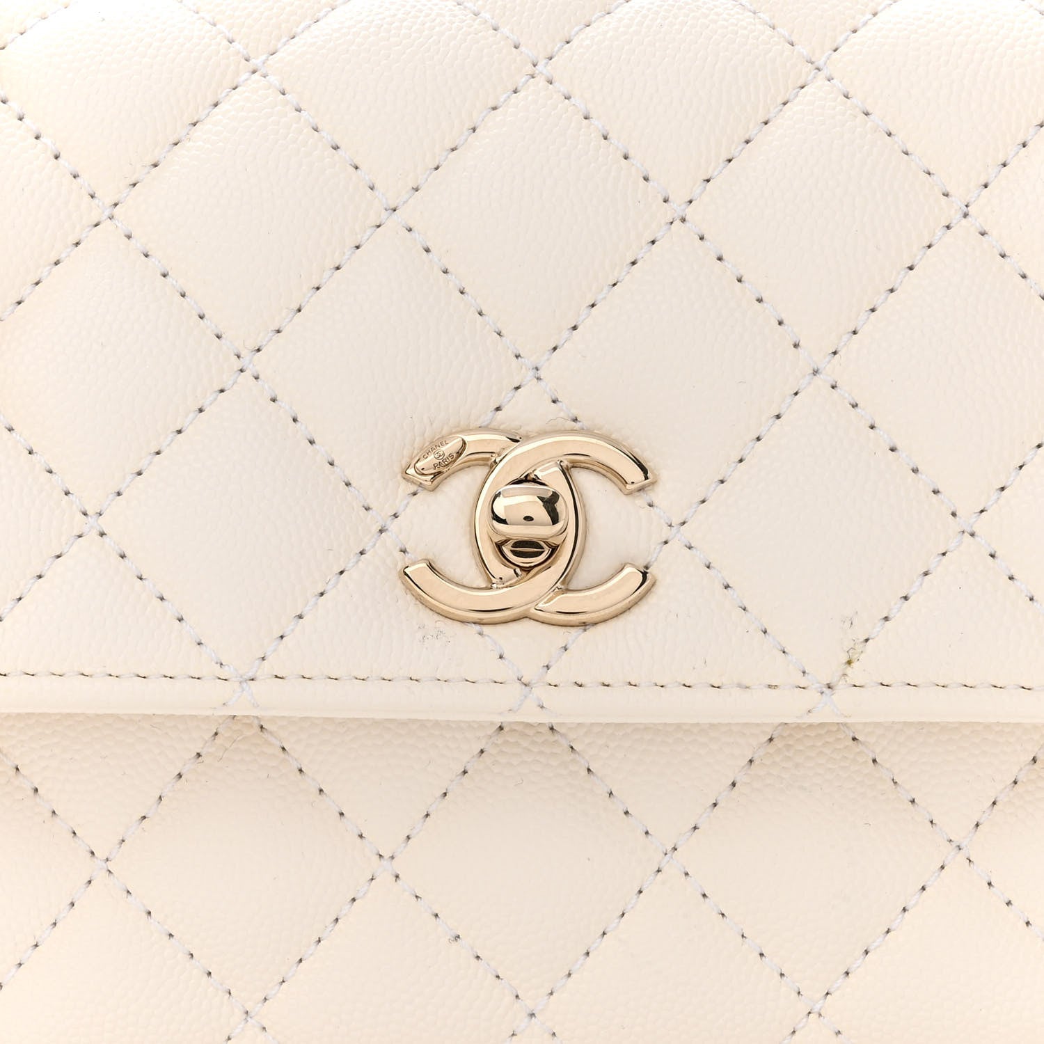 Chanel Caviar Quilted Mini Coco Handle Flap White 8 of 12