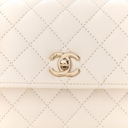 Chanel Caviar Quilted Mini Coco Handle Flap White 8 of 12