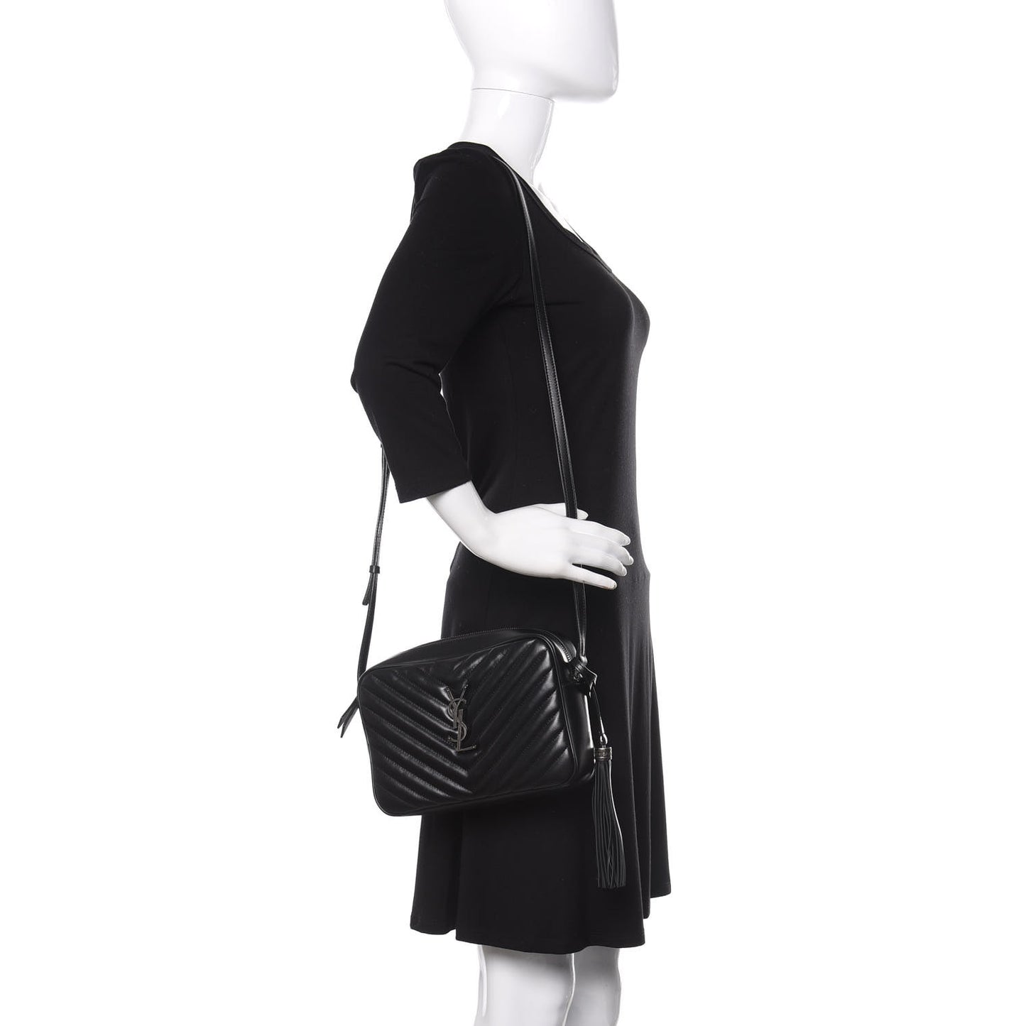 Calfskin Matelasse Monogram Lou Camera Bag Black