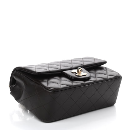 Chanel Lambskin Quilted Mini Rectangular Flap Dark Brown 4 of 10
