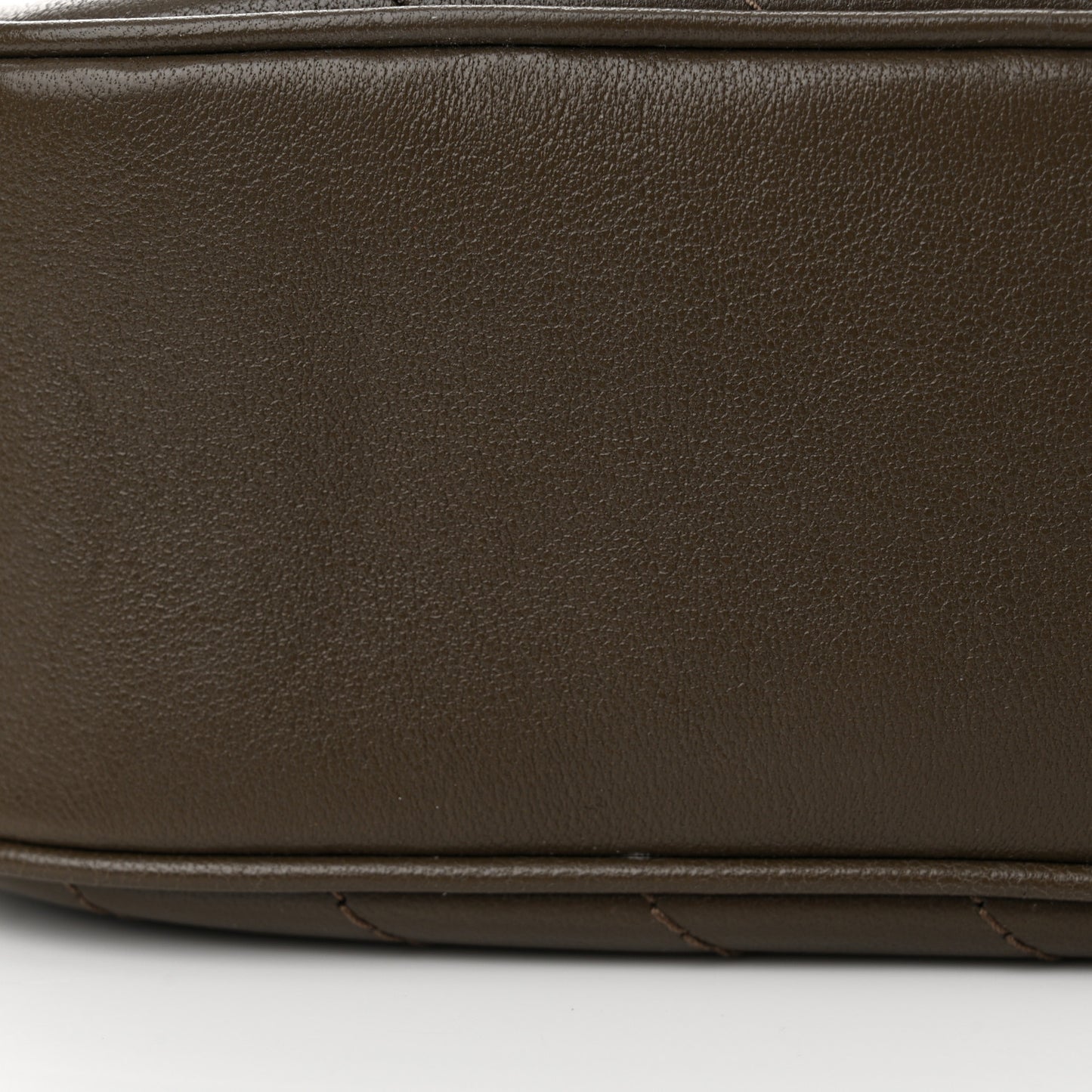 Sakai Be Green Calfskin Diagonal Stitched Small Blondie Shoulder Bag Craclet Brown