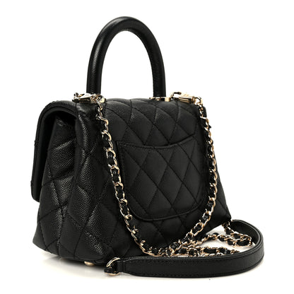 Chanel Caviar Quilted Extra Mini Coco Handle Flap Black 3 of 12