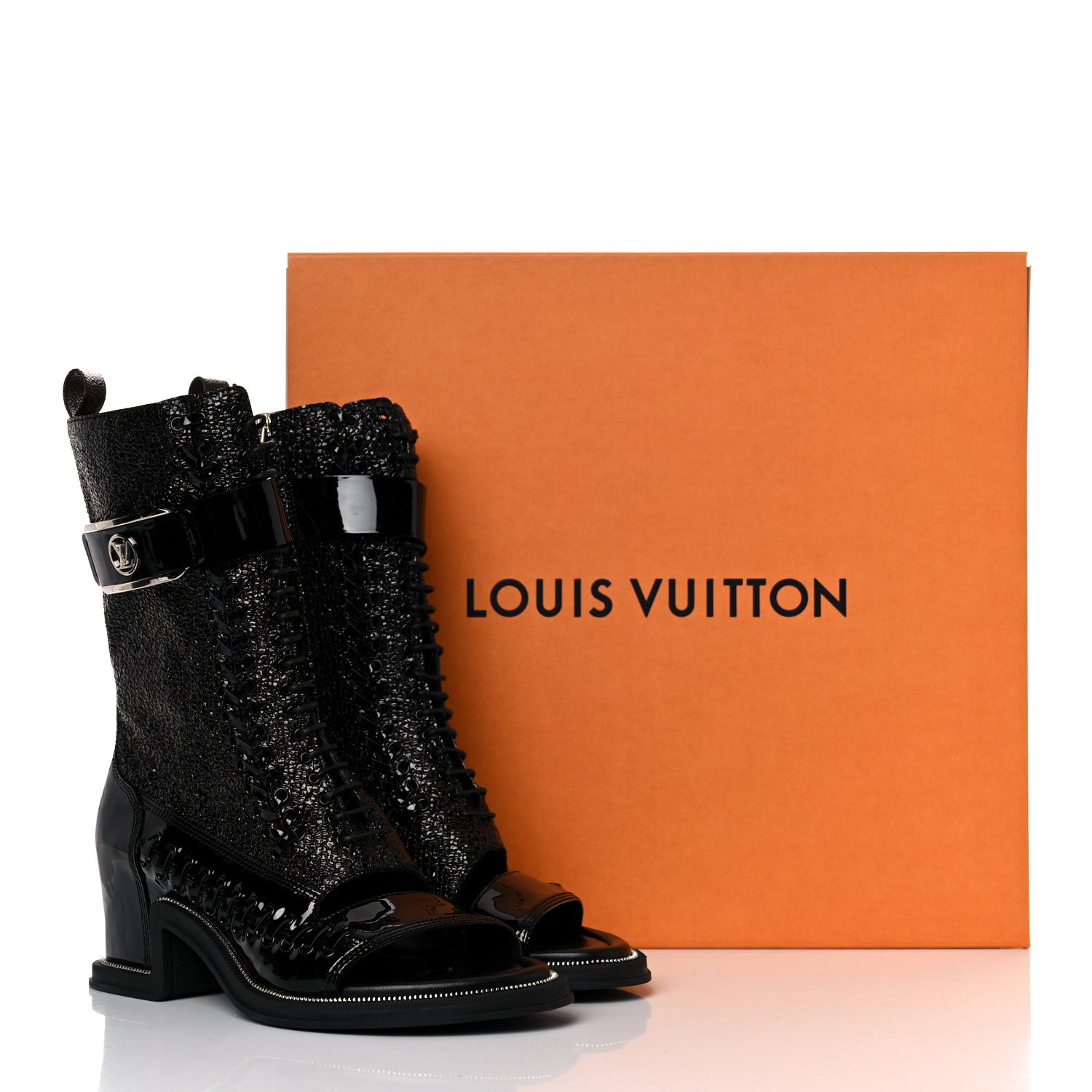Louis Vuitton Patent Moonlight Boots 38 Black 9 of 9