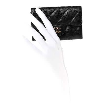 Chanel Caviar Quilted Flap Card Holder Wallet Black 2 of 8