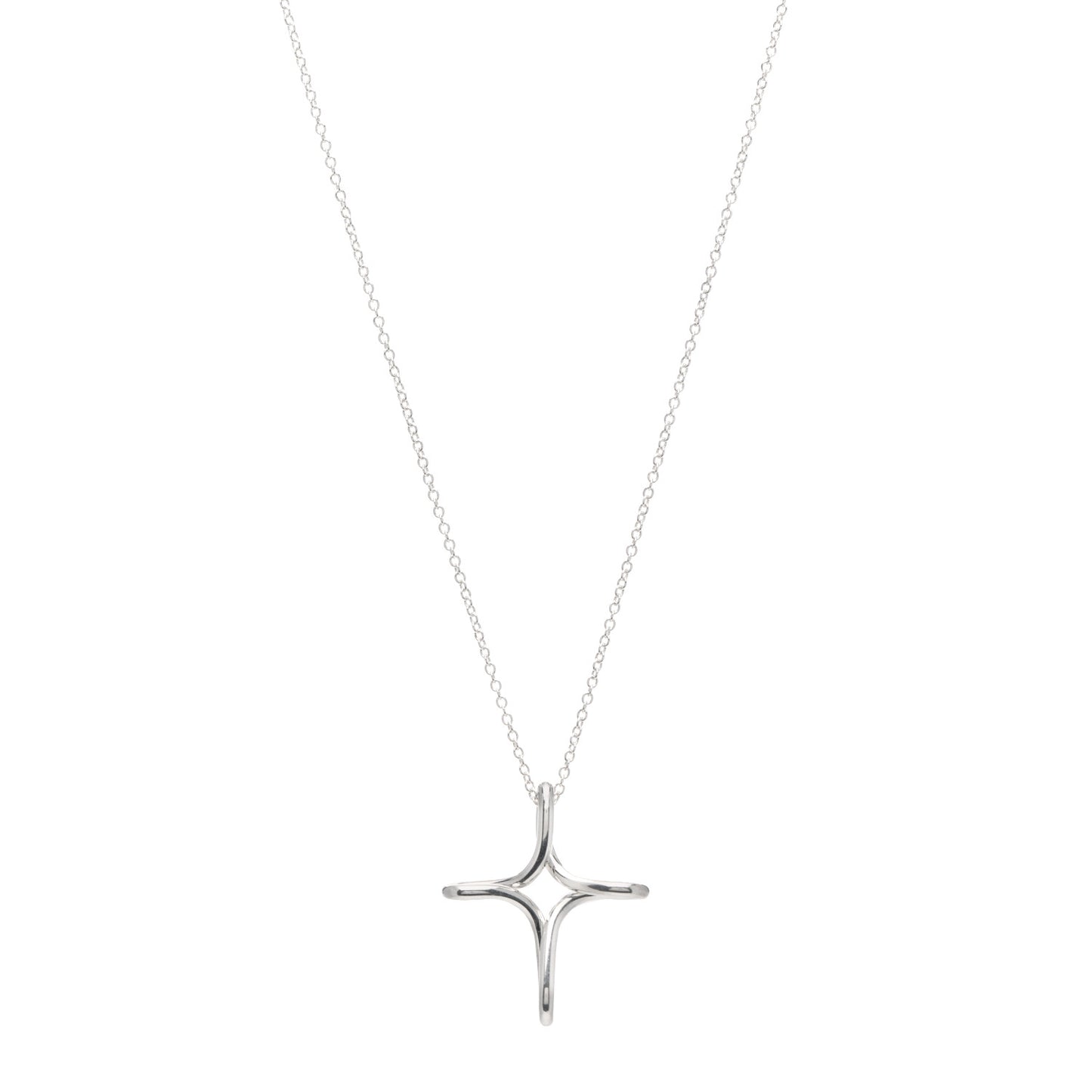 Sterling Silver Elsa Peretti Infinity Cross Pendant Necklace
