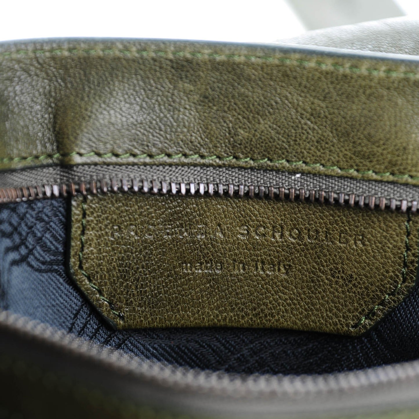 Lambskin Large PS Satchel Military