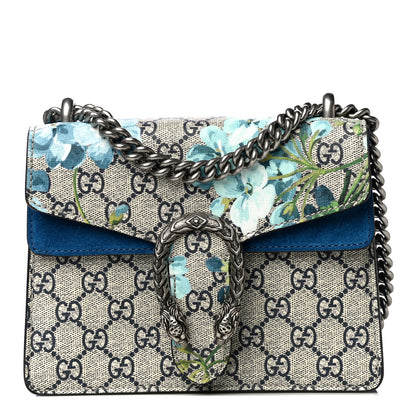 Gucci GG Supreme Monogram Blooms Mini Dionysus Shoulder Bag Beige Navy Vintage Blue 1 of 20