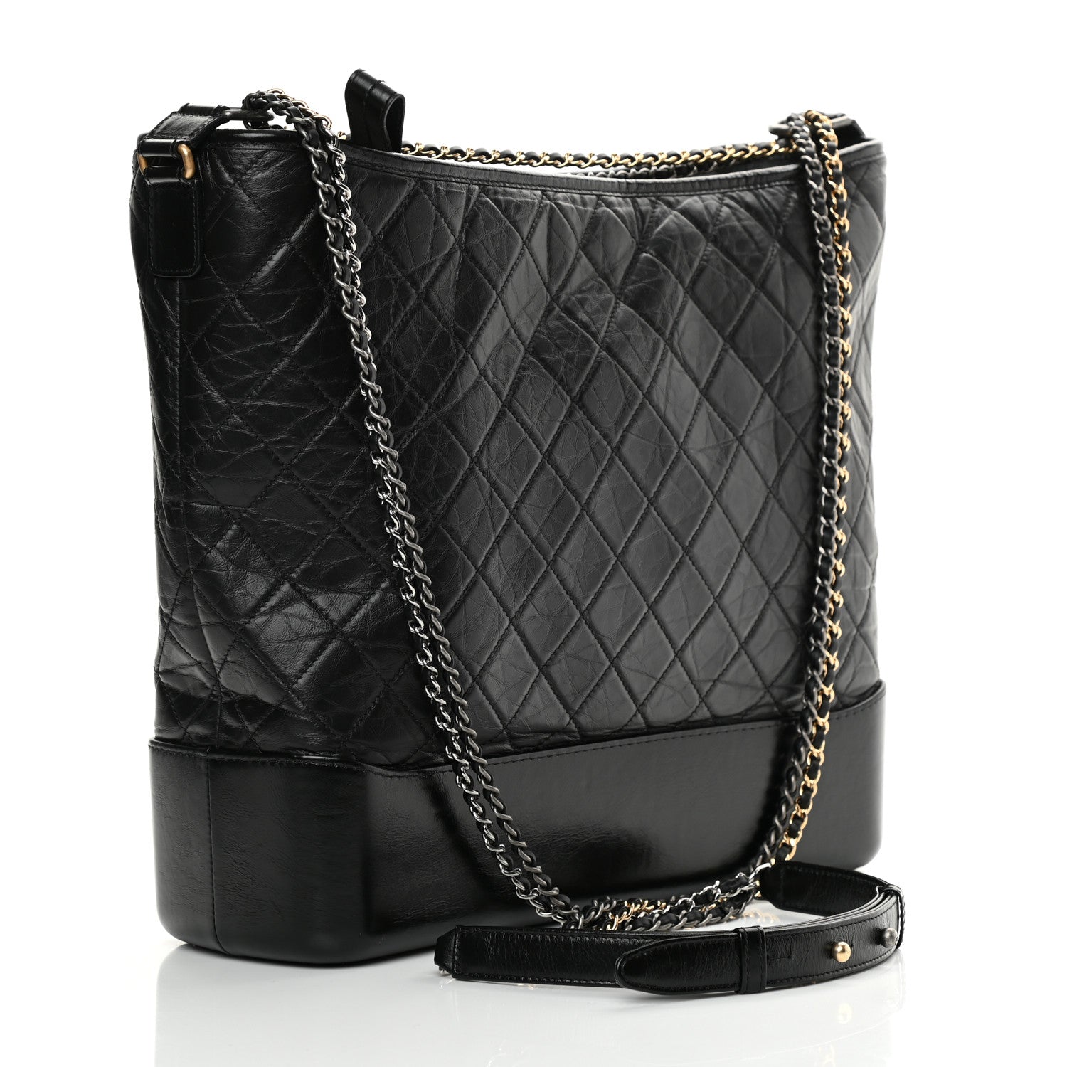 Chanel Aged Calfskin Quilted Maxi Gabrielle Hobo Black 2 of 13