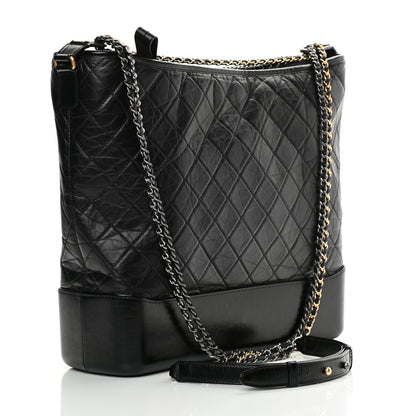Chanel Aged Calfskin Quilted Maxi Gabrielle Hobo Black 2 of 13