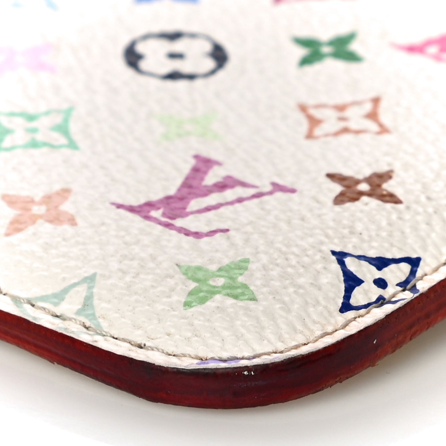 Monogram Multicolor Key Pouch White Litchi