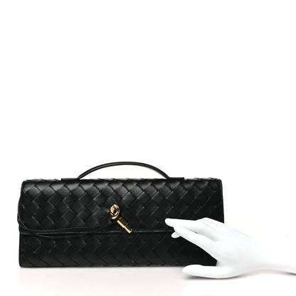 Bottega Veneta Nappa Intrecciato Long Andiamo Top Handle Clutch Black 2 of 7
