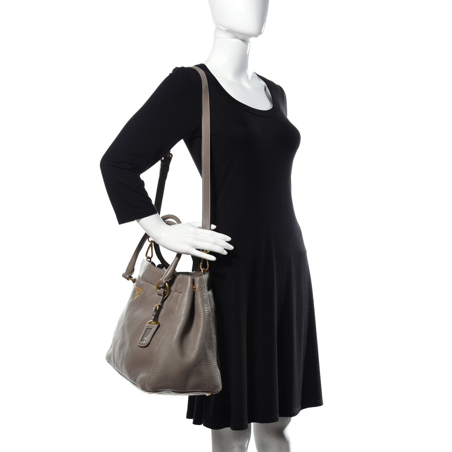 Prada Vitello Daino Tote Argilla 2 of 8