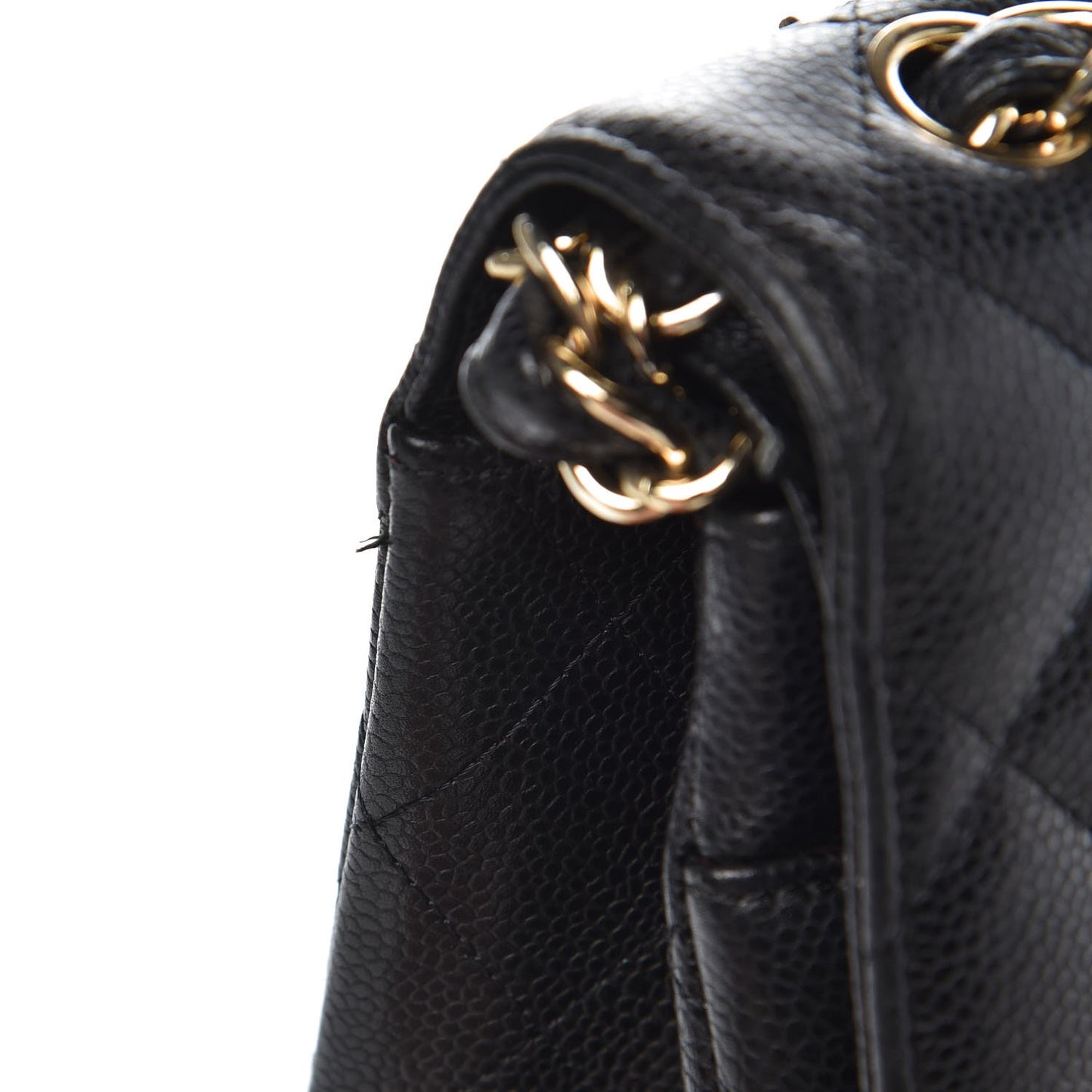 Caviar Quilted Jumbo Double Flap Black