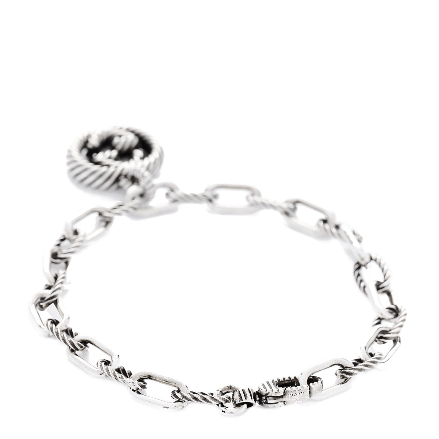 Sterling Silver Interlocking G Charm Bracelet