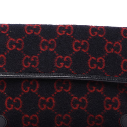 Gucci Covered Wool GG Monogram Slim Belt Bag Navy Red 10 of 10