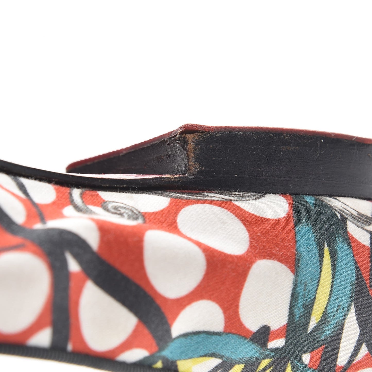 Fabric Sakouette Face Spikes Polka Dot Loafers 36.5 Multicolor Silver