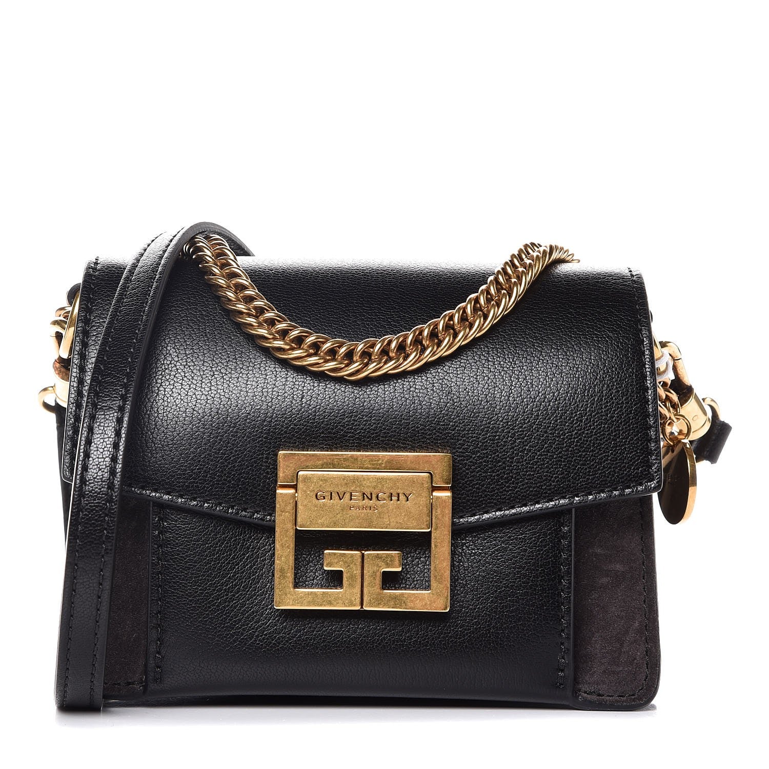 Givenchy Goatskin Suede Mini GV3 Shoulder Bag Black 1 of 8