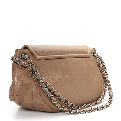 Chanel Caviar Large Half Moon Flap Dark Beige 3 of 9