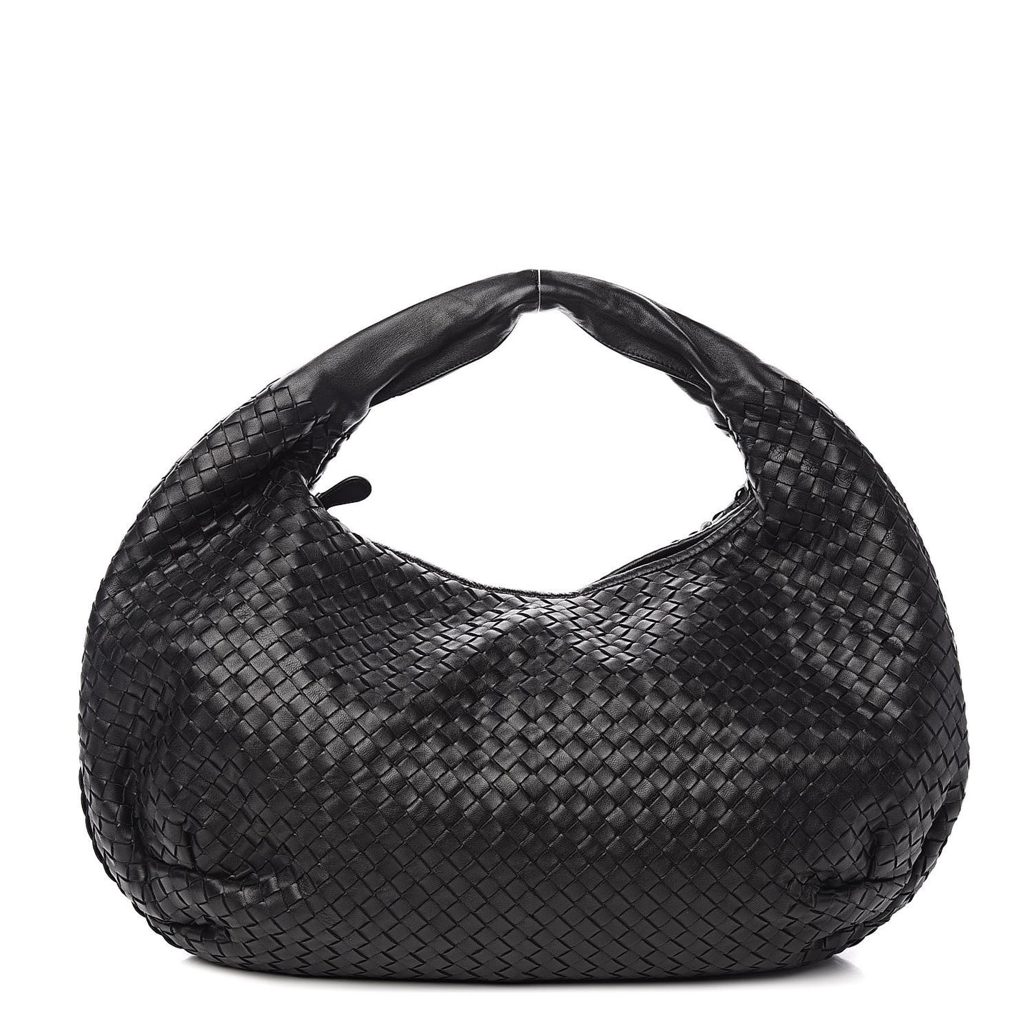 Nappa Intrecciato Large Belly Veneta Hobo Black