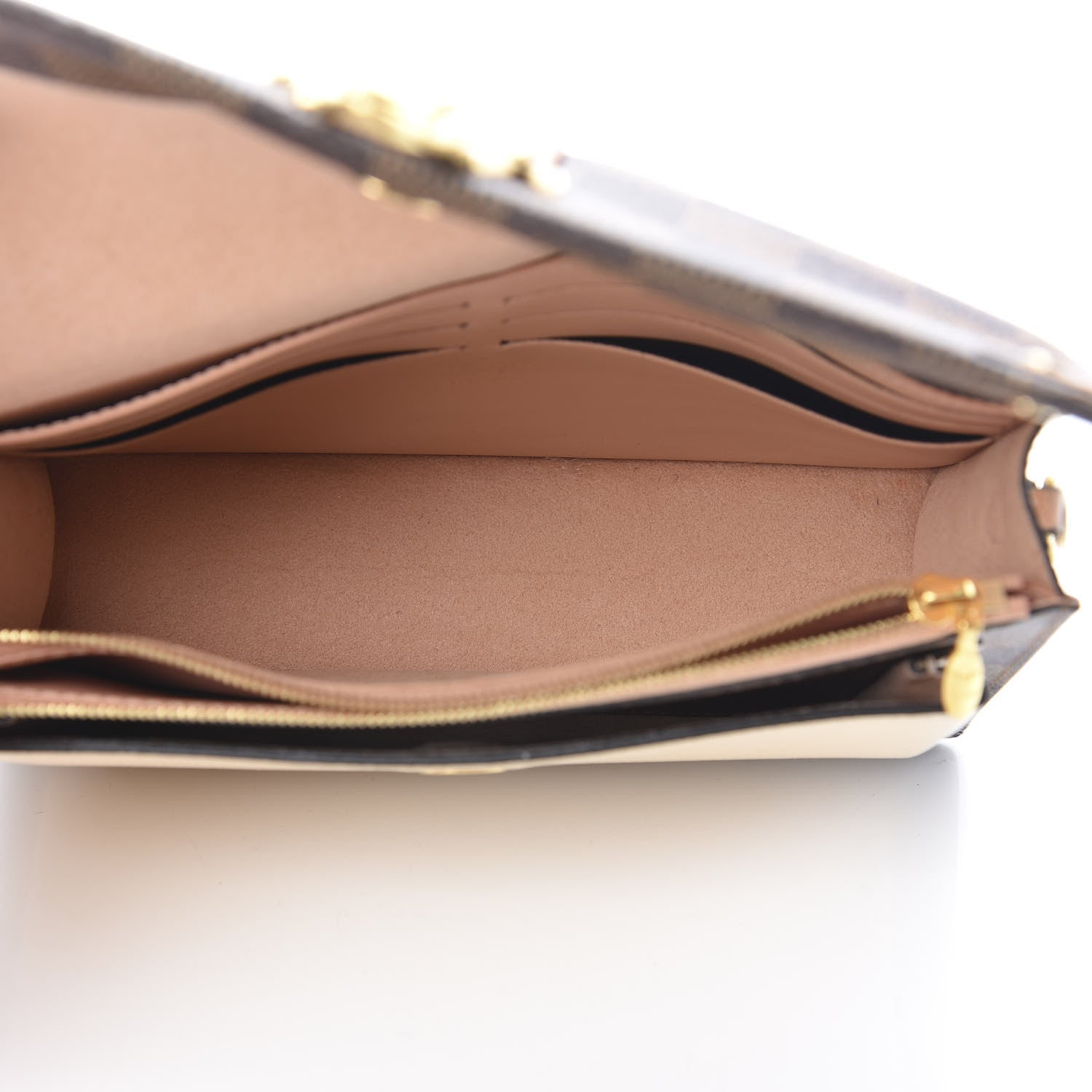 Louis Vuitton Damier Ebene Vavin Chain Wallet Creme 5 of 12