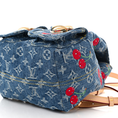 Louis Vuitton LV X TM Monogram Denim Cerises Venice Backpack Blue 9 of 10