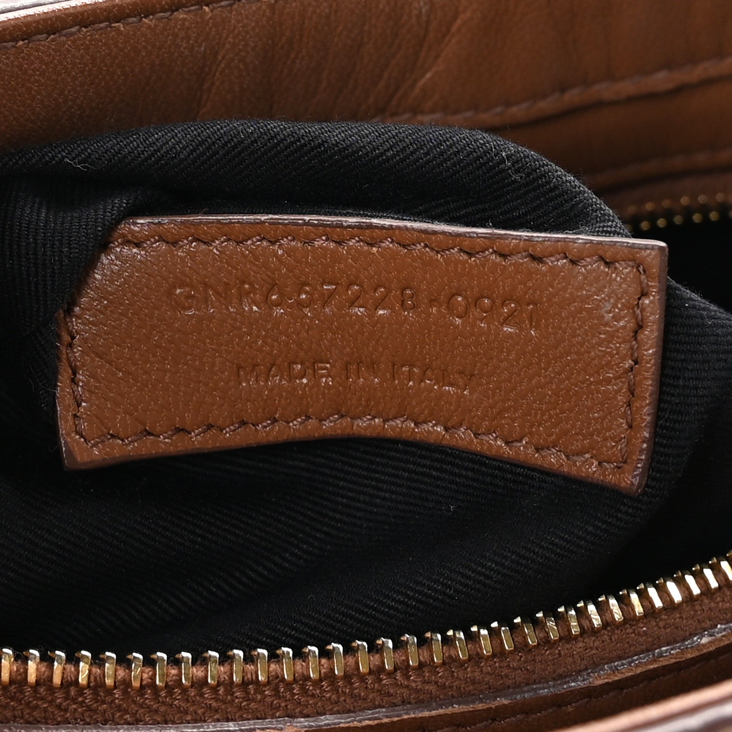 Saint Laurent Calfskin Lizard Embossed LE 5 A 7 Hobo Brown 7 of 11