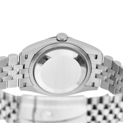Rolex Stainless Steel 18K White Gold Diamond 36mm Oyster Perpetual Datejust Watch Aubergine Roman 126234 4 of 5