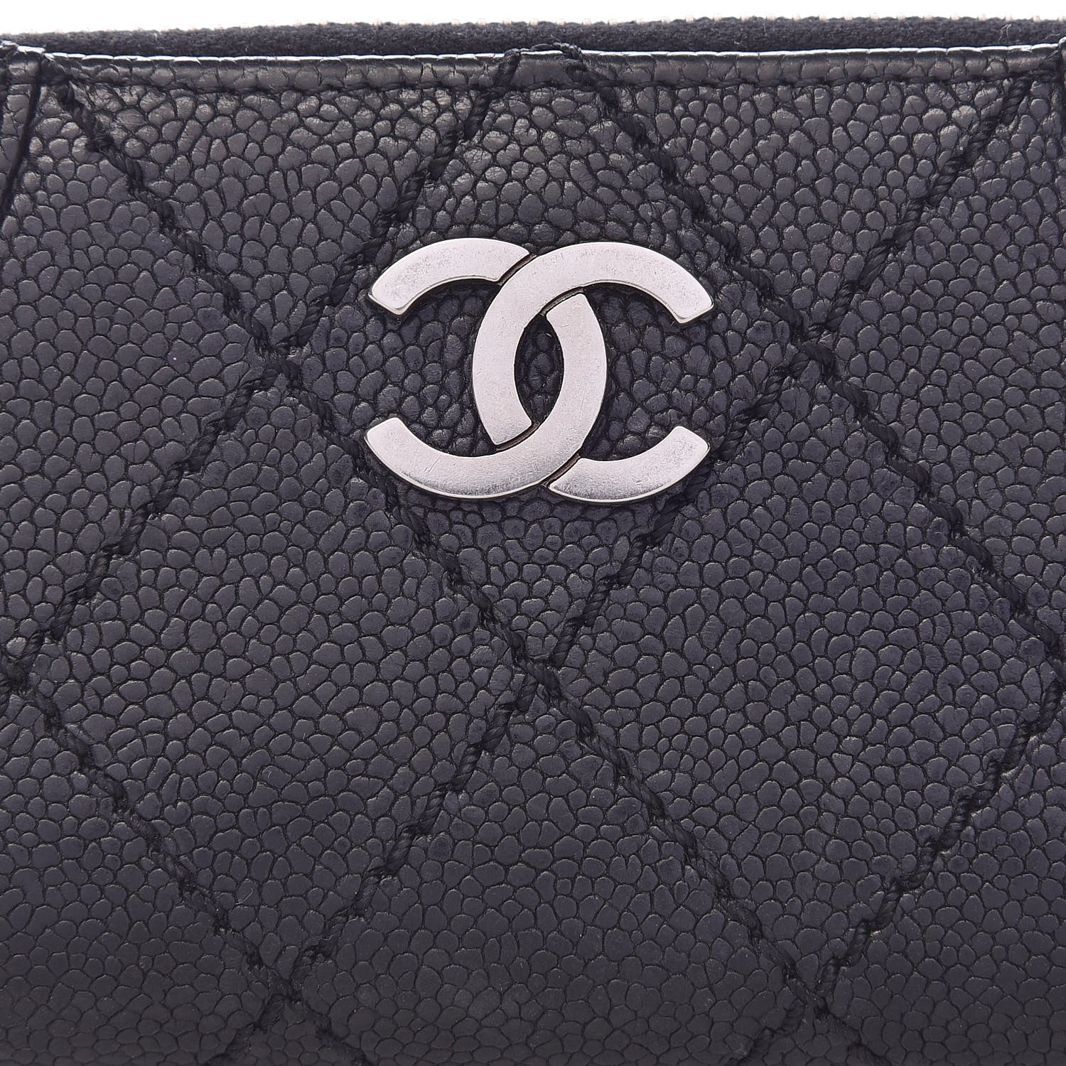 Chanel Caviar Outdoor Ligne Zip Coin Purse Wallet Black 13 of 14