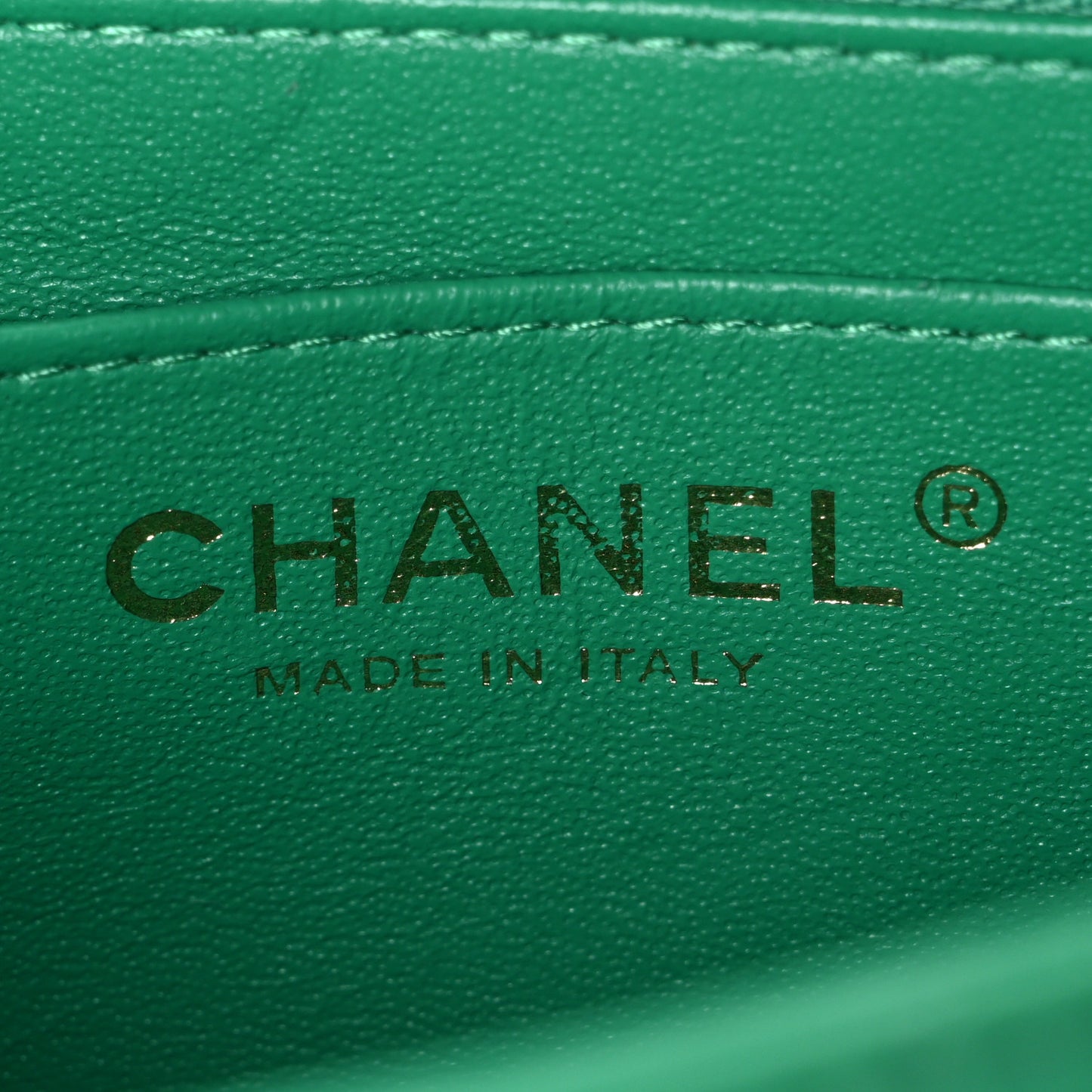Lambskin Quilted Mini Square Flap Green