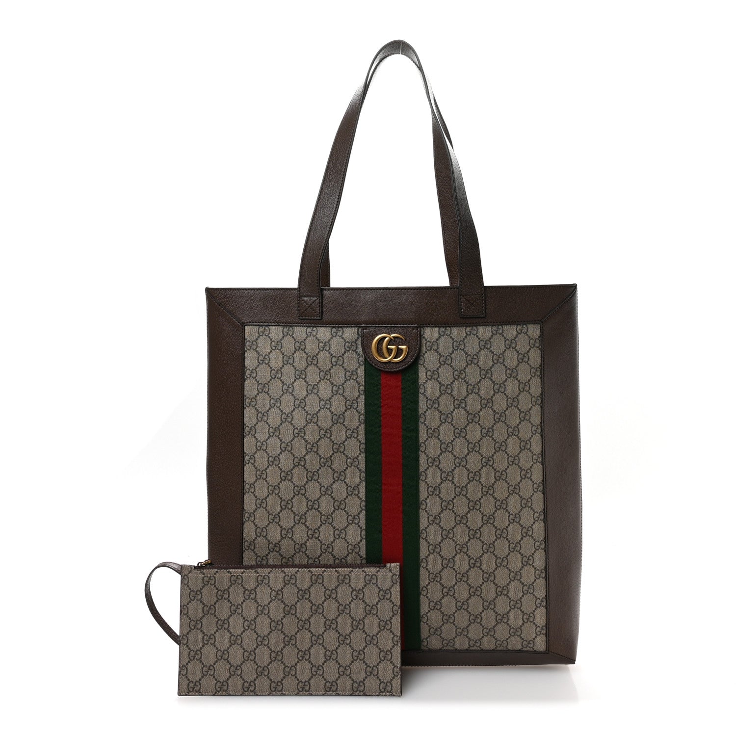 Gucci GG Supreme Monogram Web Large Ophidia Vertical Shopping Tote Brown 3 of 11