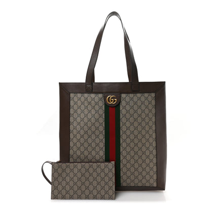 Gucci GG Supreme Monogram Web Large Ophidia Vertical Shopping Tote Brown 3 of 11