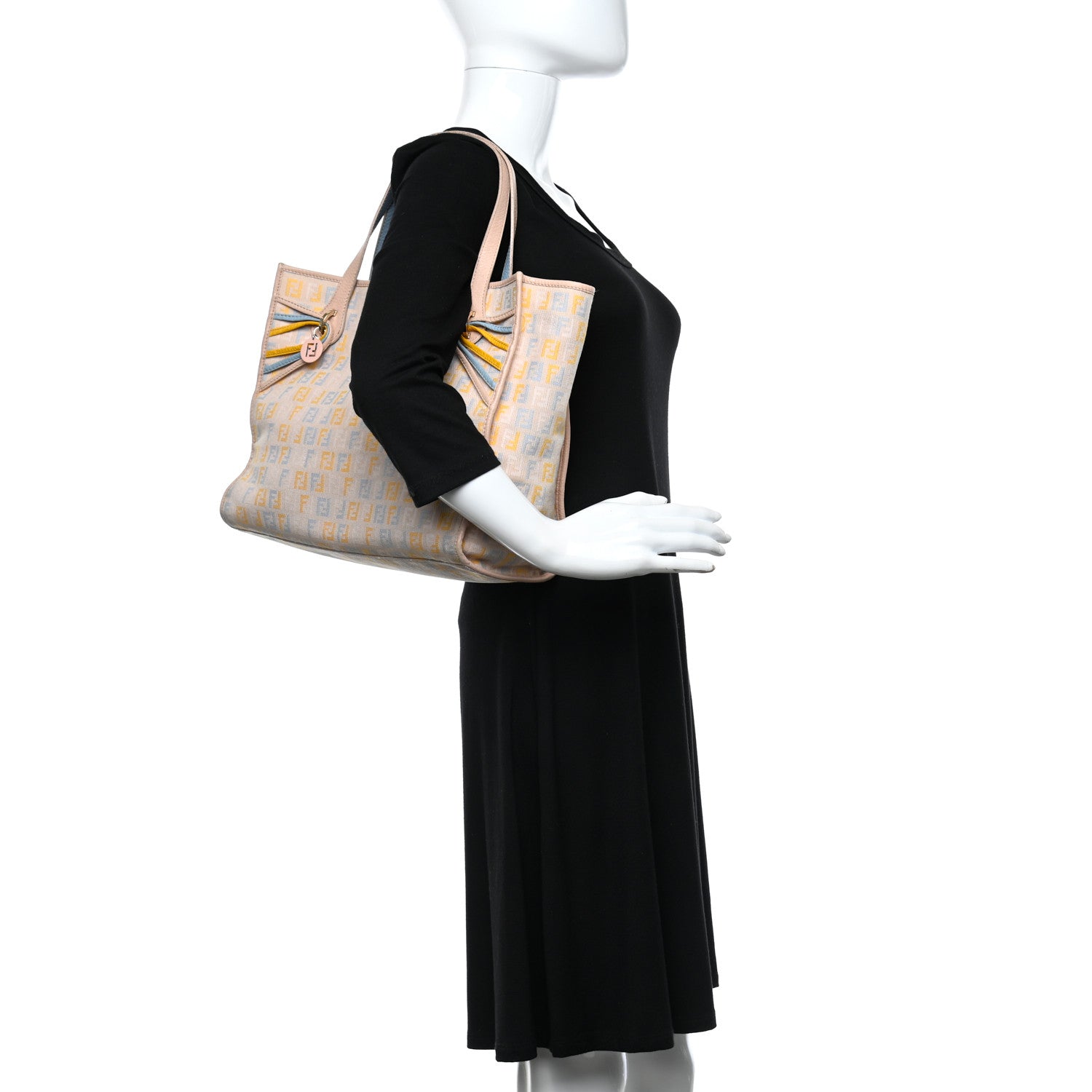 Fendi Zucchino Vitello Shopping Tote Beige Pastel Cipria 2 of 18