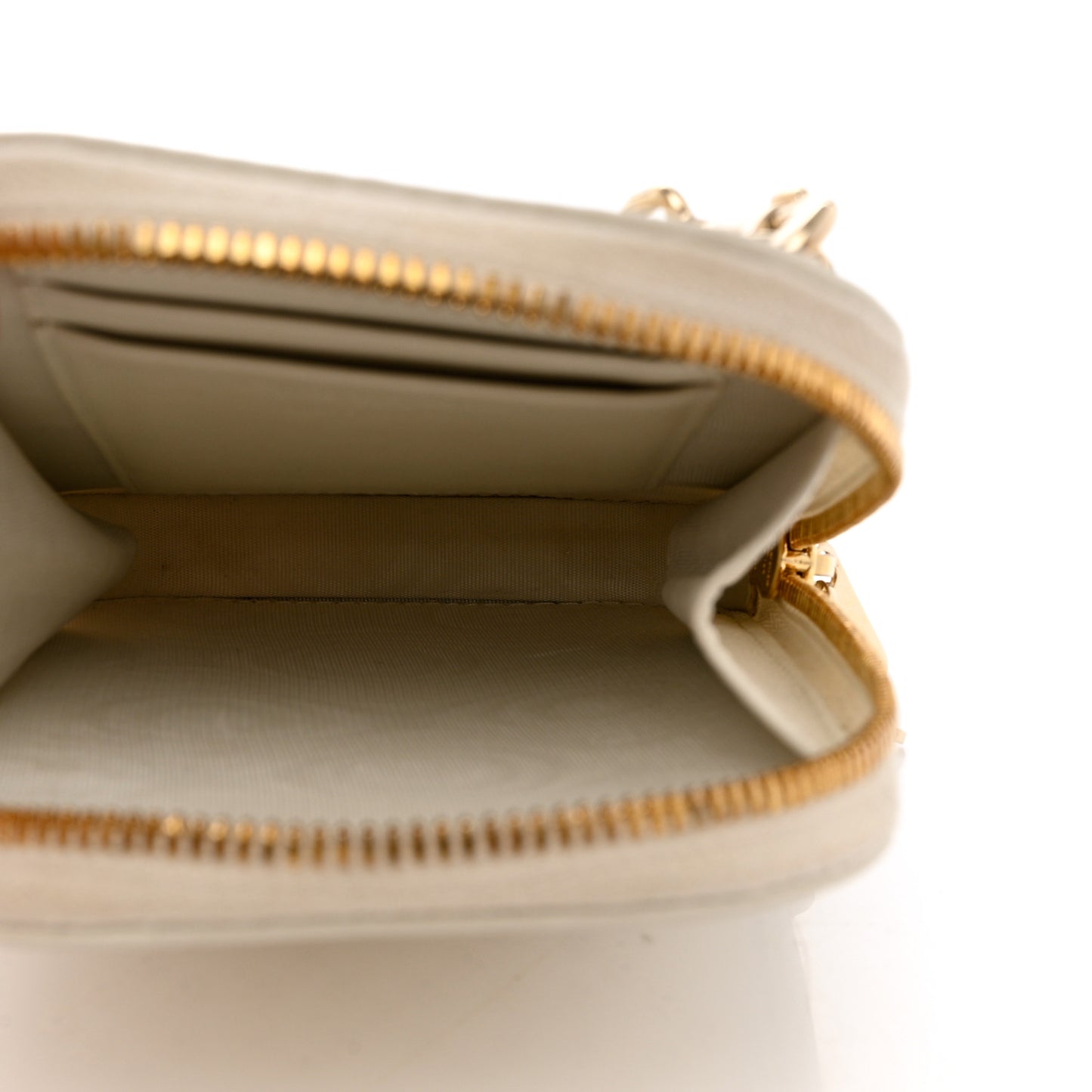 Lambskin Star Studded Lady Dior Phone Holder White