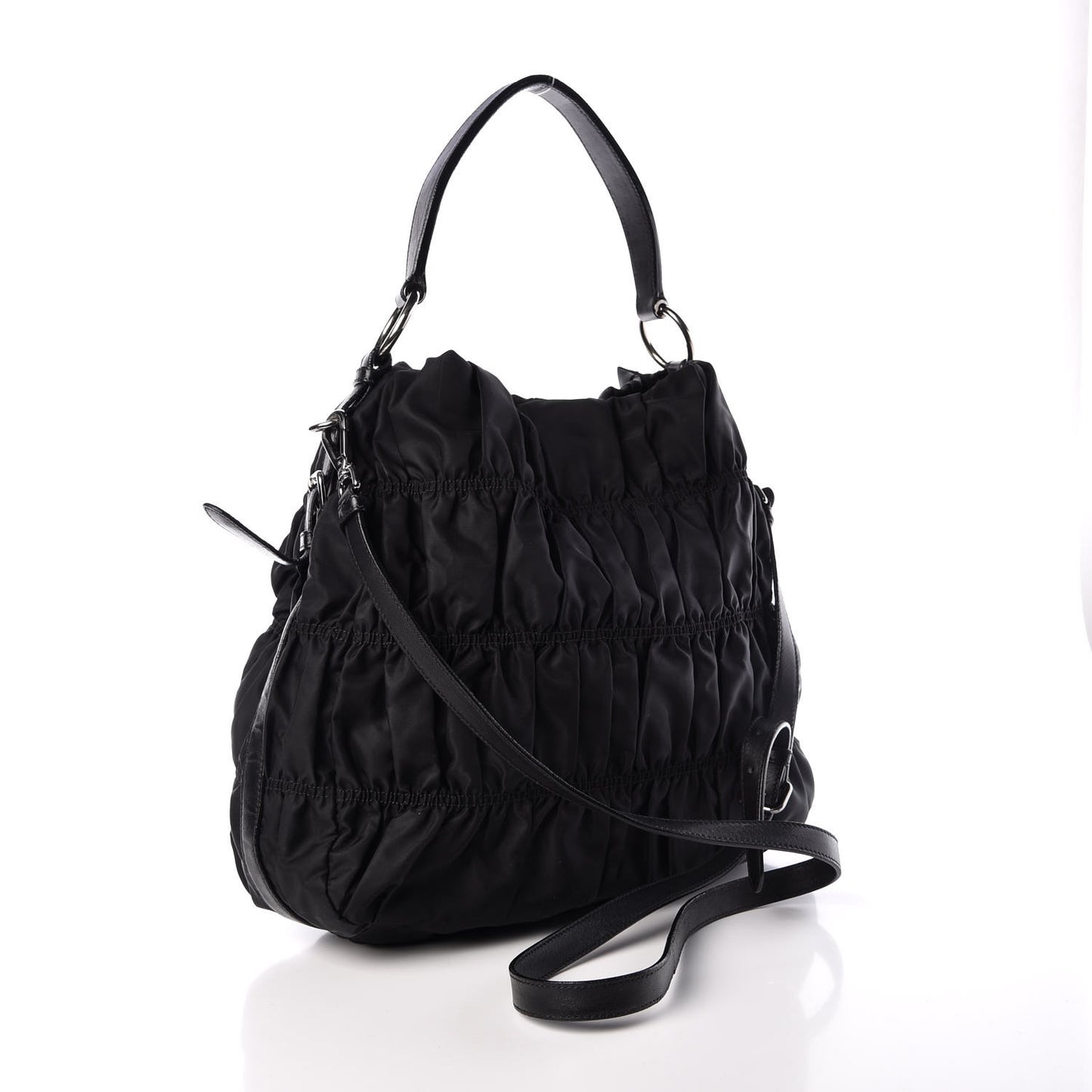 Tessuto Nylon Gaufre Hobo Black