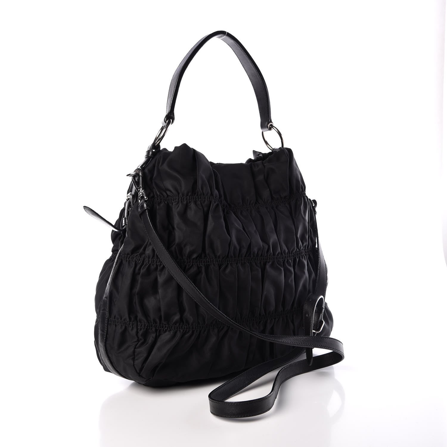 Prada Tessuto Nylon Gaufre Hobo Black 4 of 10