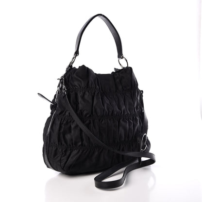 Prada Tessuto Nylon Gaufre Hobo Black 4 of 10