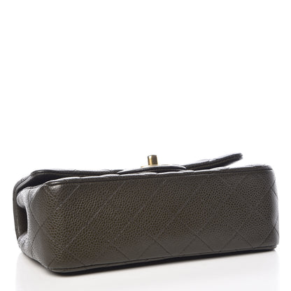 Chanel Caviar Quilted Mini Rectangular Flap Dark Green 4 of 11