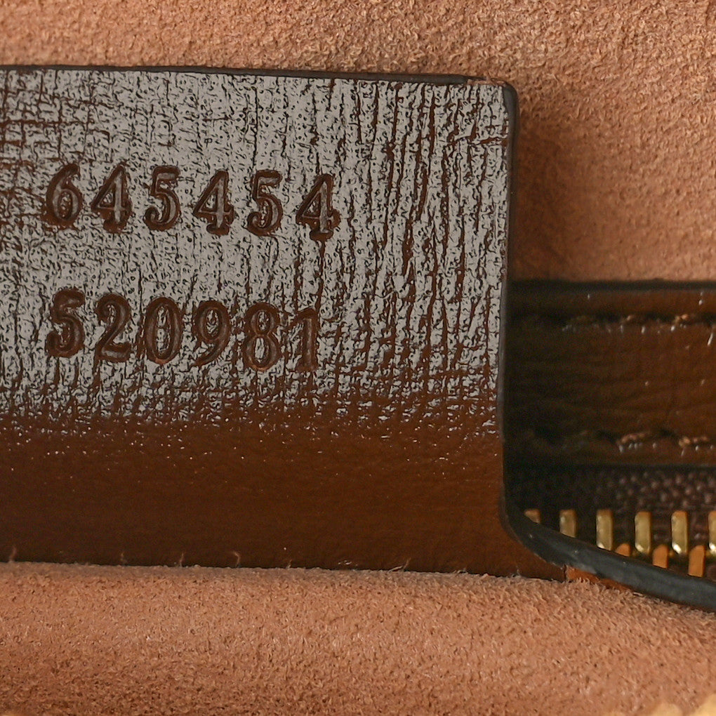 GG Supreme Monogram Small Horsebit 1955 Shoulder Bag Beige Brown Sugar