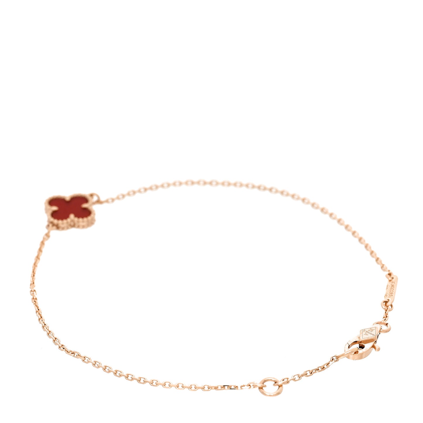 18K Rose Gold Carnelian Sweet Alhambra Bracelet