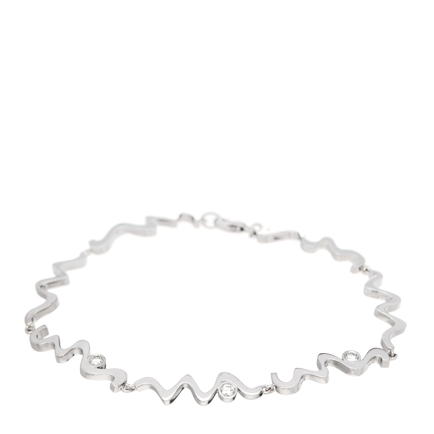 Tiffany 18K White Gold Diamond Frank Gehry Equus Bracelet 1 of 4