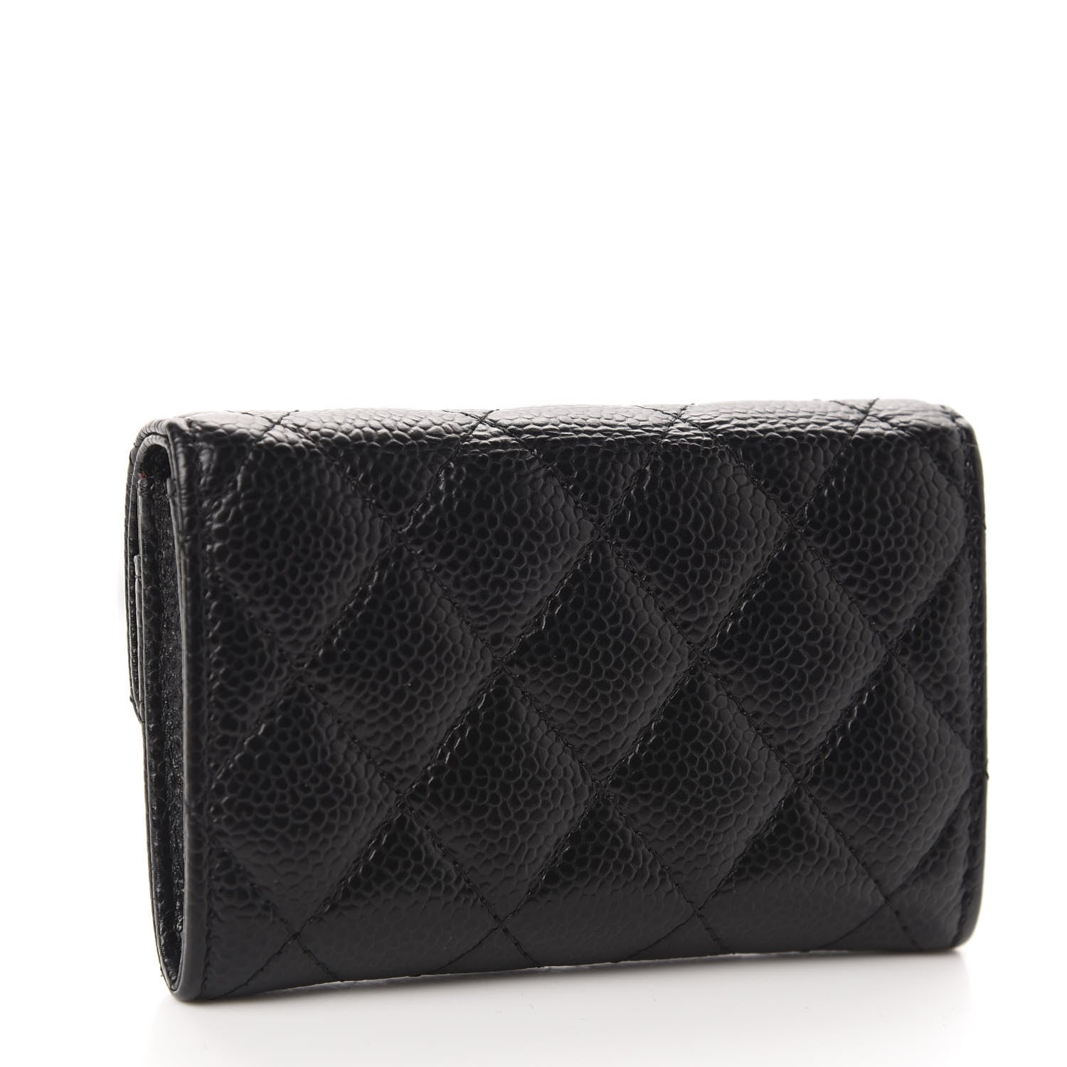Chanel Caviar Quilted Flap Card Holder Wallet Black 3 of 9