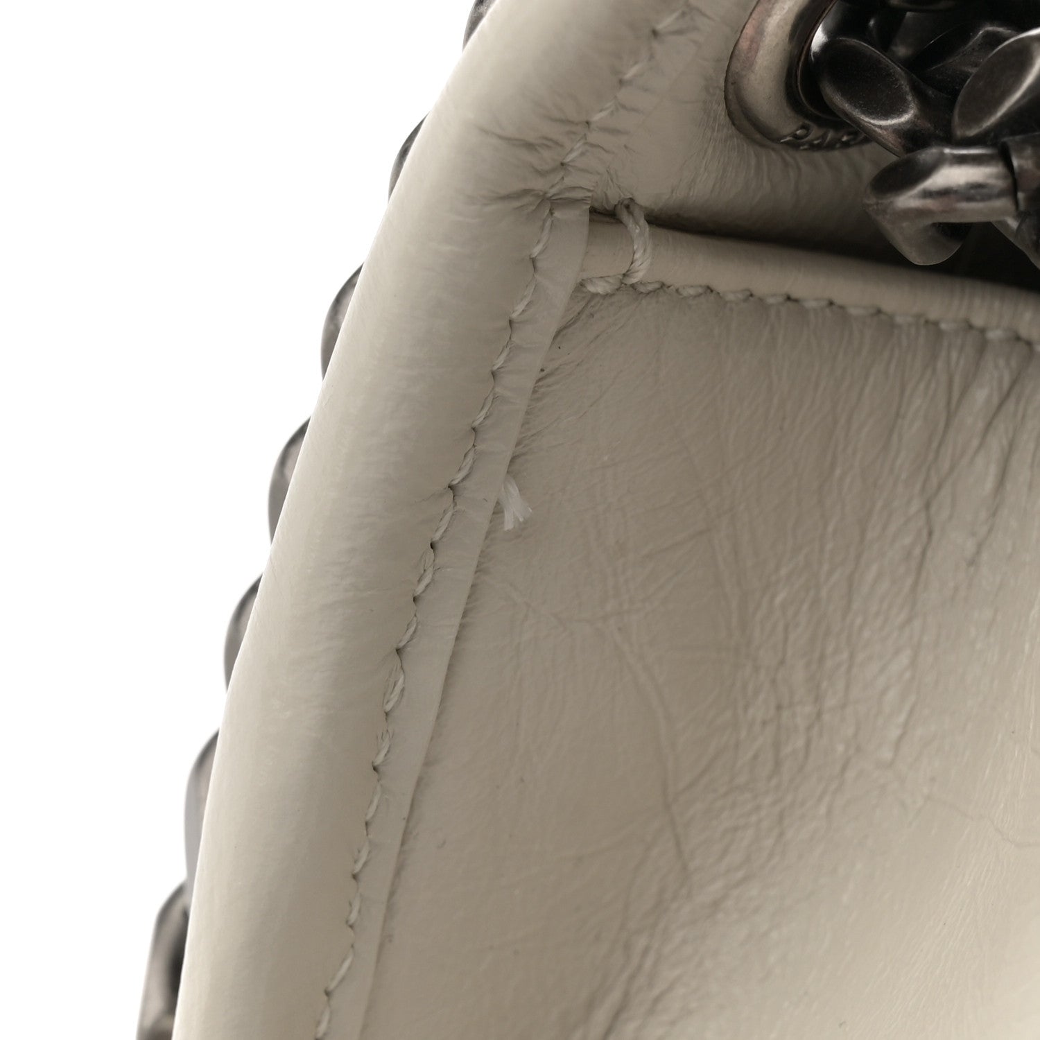 Saint Laurent Crinkled Calfskin Matelasse Monogram Medium Niki Chain Satchel Ivory 11 of 12